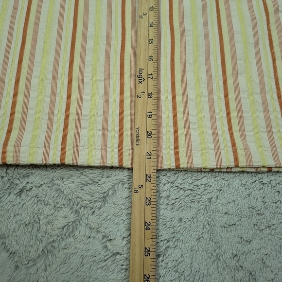 Madewell Shirt Women's S Beige Afterglow Red Stripe Texture Flutter Crop Top - Picture 3 of 8